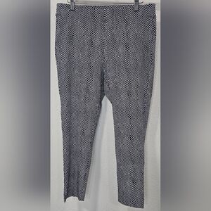 Michael Kors Dress Pants Womens Large Blue White Snake Mid Rise Pull On Straight